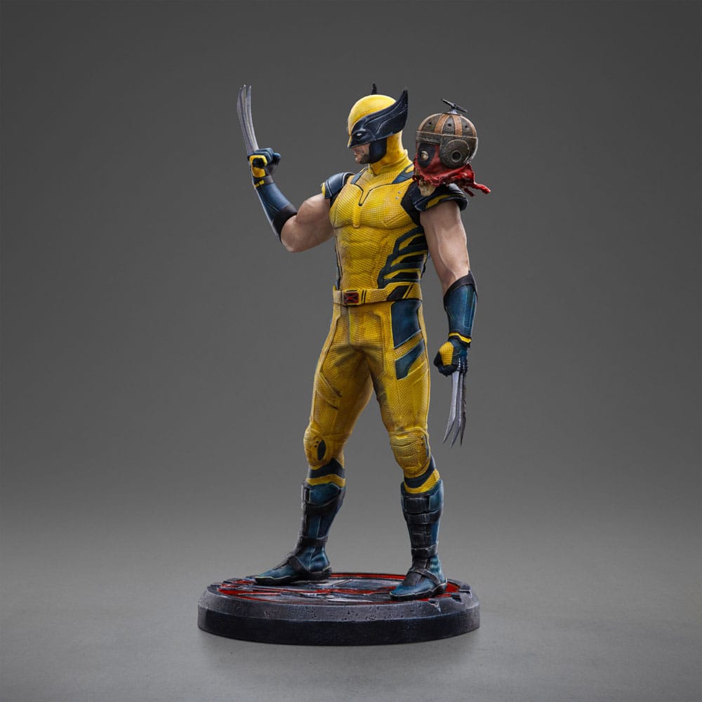 Statuette Deadpool 3 Wolverine et Headpool, vue du dos des personnages et des détails