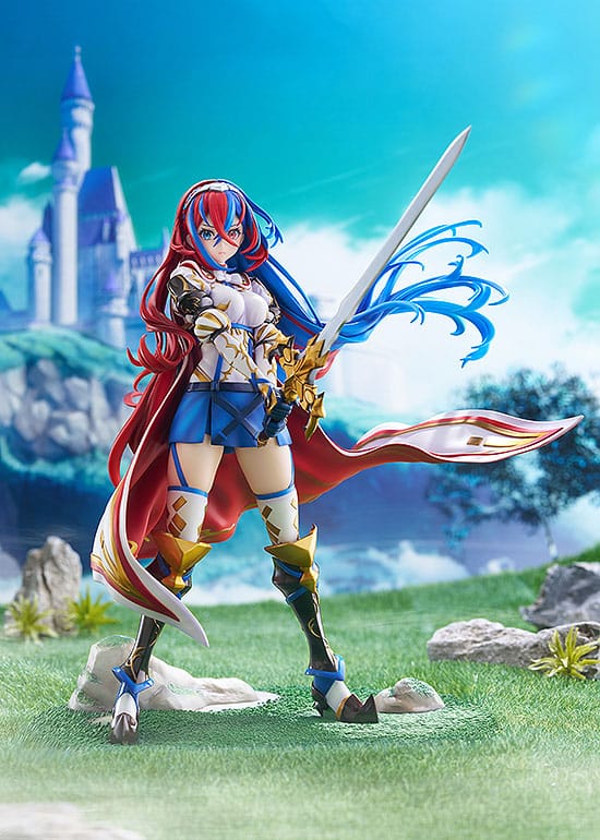 Figurine Alear Fire Emblem en PVC 1/7, vue de trois quarts, montrant la pose dynamique.