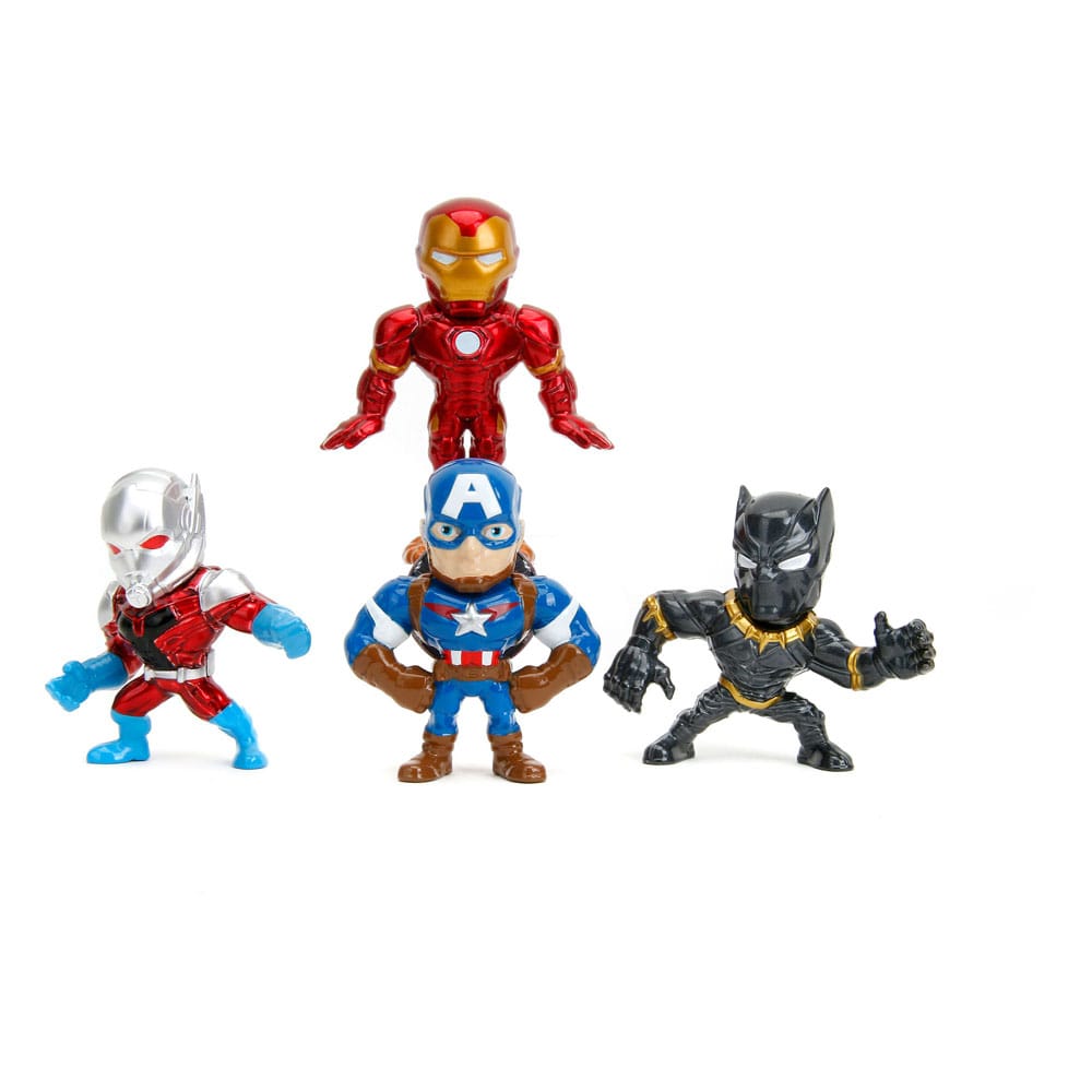 Pack de 4 figurines Avengers Nano Metalfigs Diecast Jada Toys en boîte-fenêtre