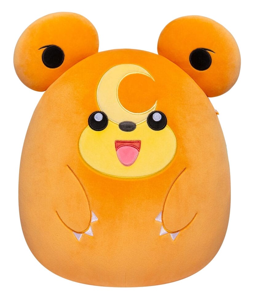 Peluche Squishmallows Teddiursa 25 cm, ultra-douce et sous licence officielle Jazwares, posée sur un fond neutre.