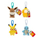 Assortiment de 6 pendentifs peluche Pokémon Jazwares avec Pikachu, Évoli, Carapuce et Psykokwak