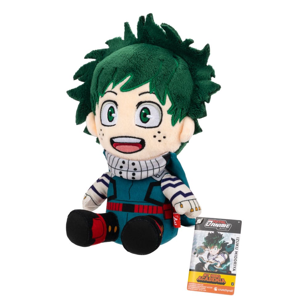 Peluche Izuku Midoriya de face, détails du costume de héros
