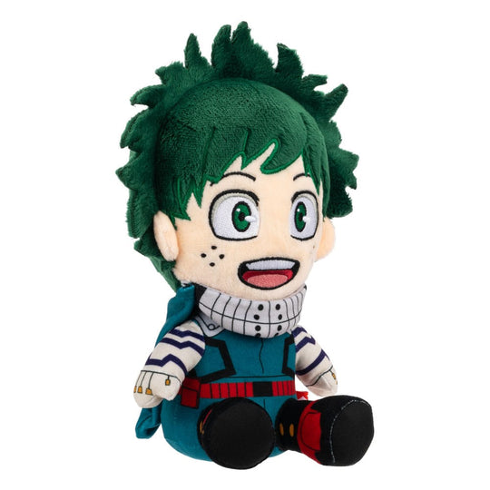 Détail de la peluche Izuku Midoriya, broderie et finitions