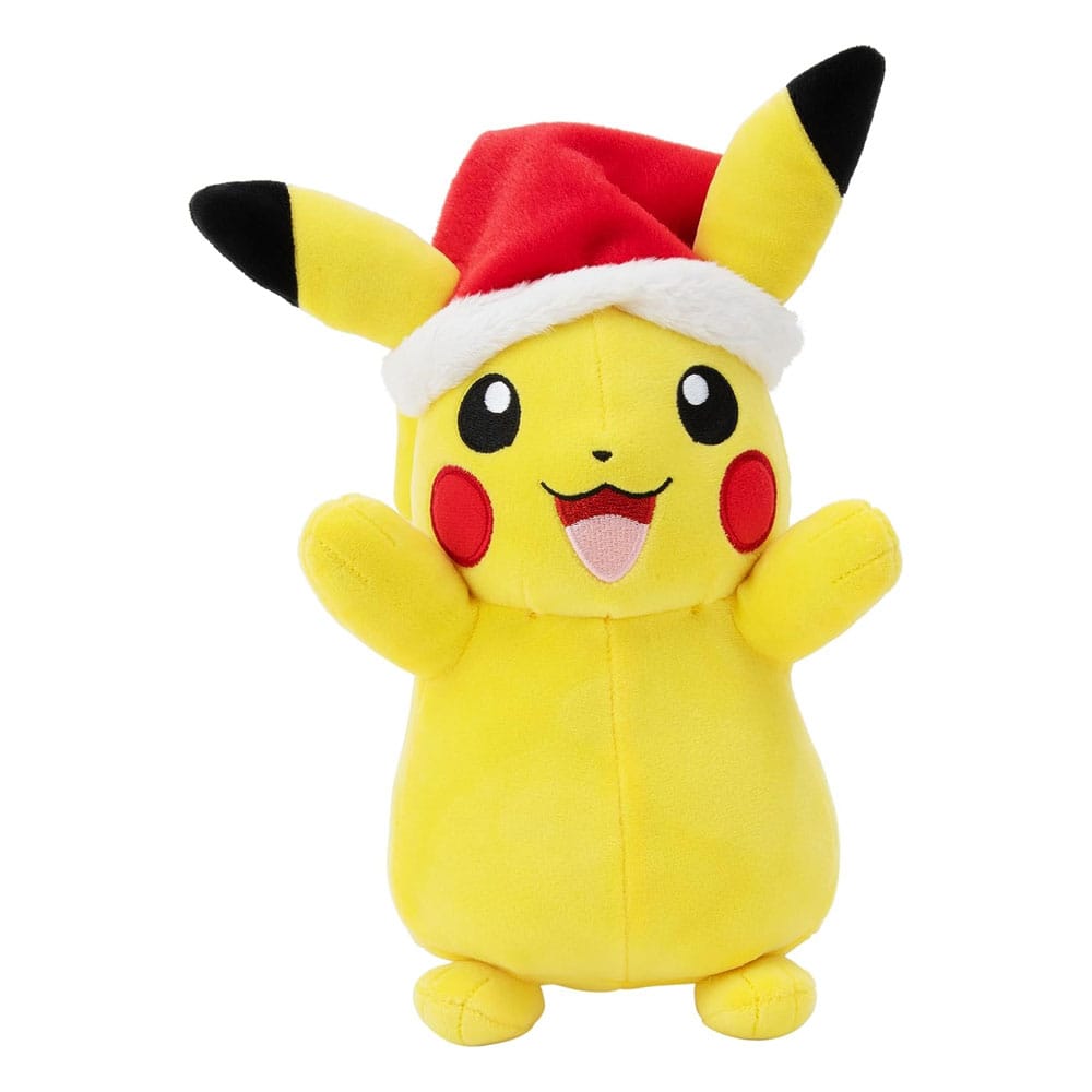 Peluche Pokémon Pikachu Bonnet de Noël 20cm de face