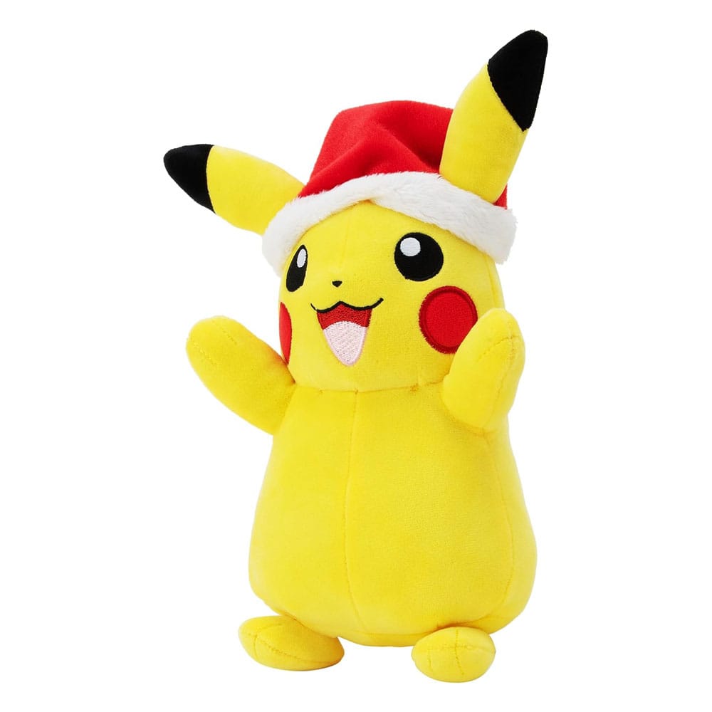 Détail du Bonnet de Noël de la peluche Pikachu officielle