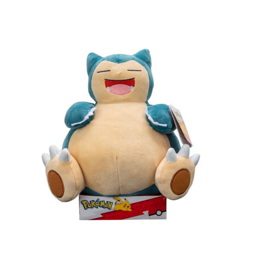 Peluche Pokémon Ronflex 30 cm de face, souriant, sur fond blanc