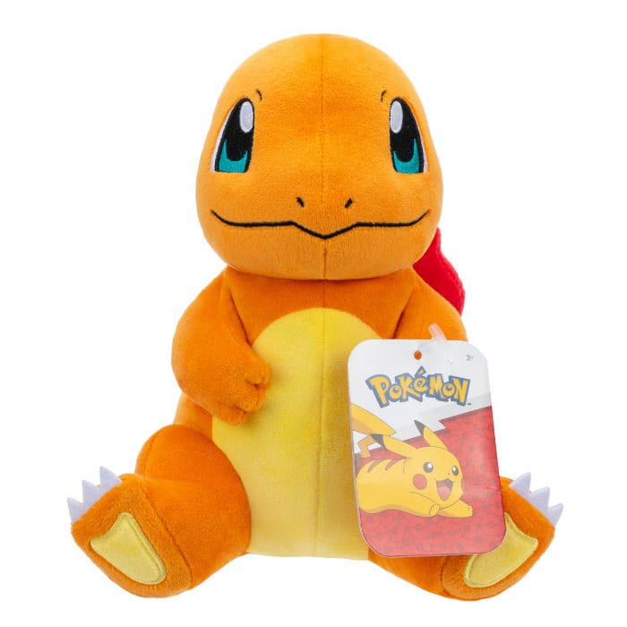 Peluche Pokémon Salamèche 20 cm de face, licence officielle Jazwares