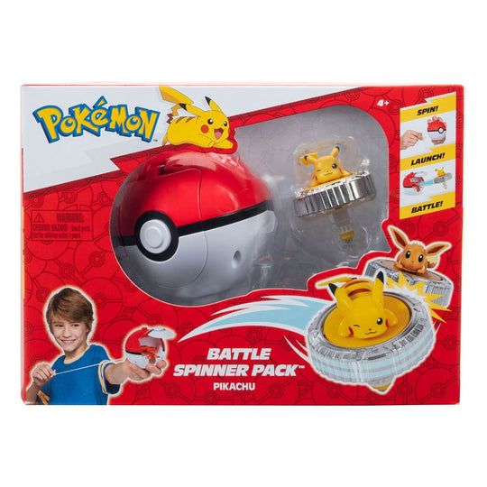 Toupie Pokémon Pikachu #1 en action sortant de sa Poké Ball lanceur