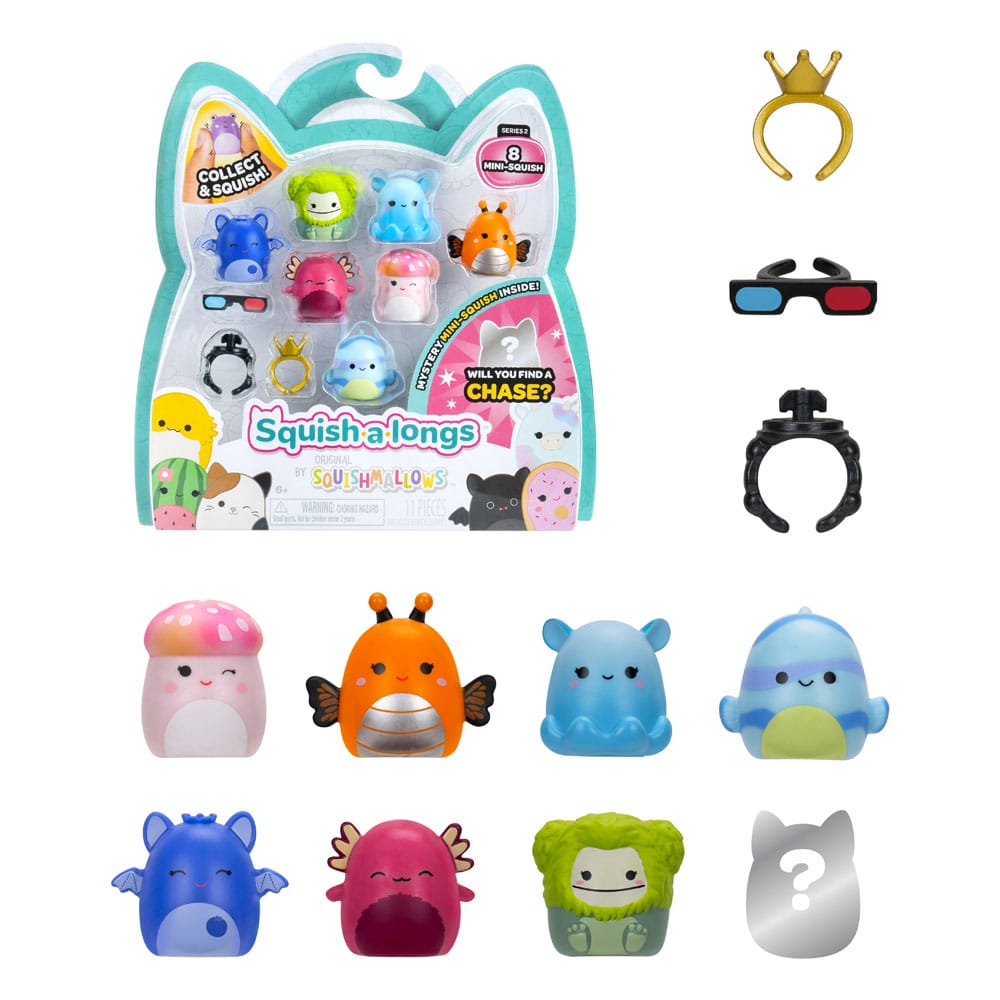 Gros plan sur une minifigurine Squishmallows Squish-a-longs de 2,5 cm