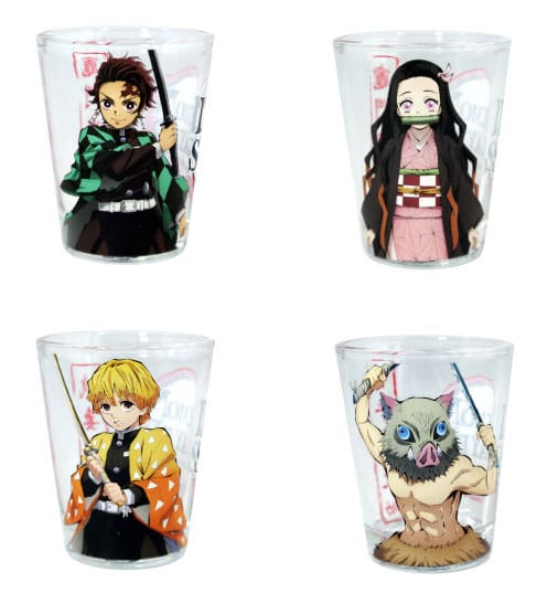 Pack de 4 verres à shot Demon Slayer Just Funky, vue d'ensemble