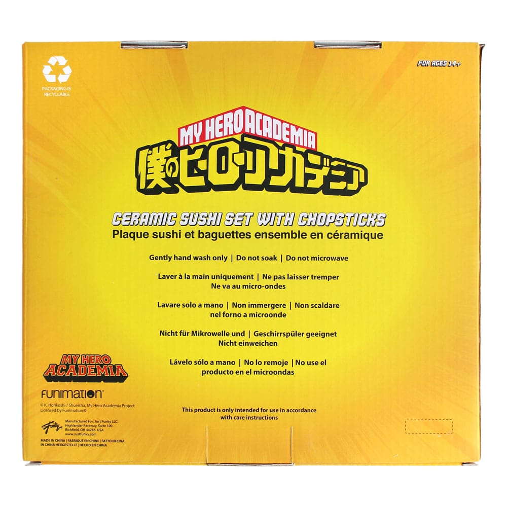 Plat à sauce soja My Hero Academia UA en céramique assorti au set sushi