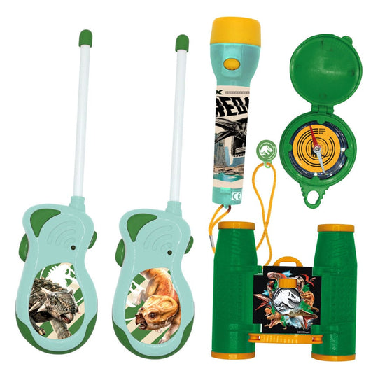 Playset Jurassic World Adventure Green Joy Toy avec talkies-walkies, jumelles, boussole et lampe de poche pour enfants