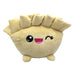 Peluche Yummis Gyoza 20 cm de face, avec un visage souriant et des joues roses