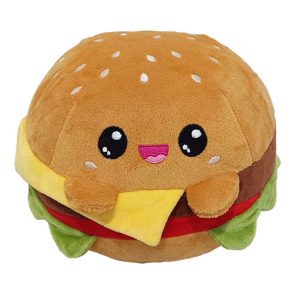 Peluche Yummis Burger 20 cm de la marque Joy Toy, douce et sous licence officielle, posée sur un fond clair.