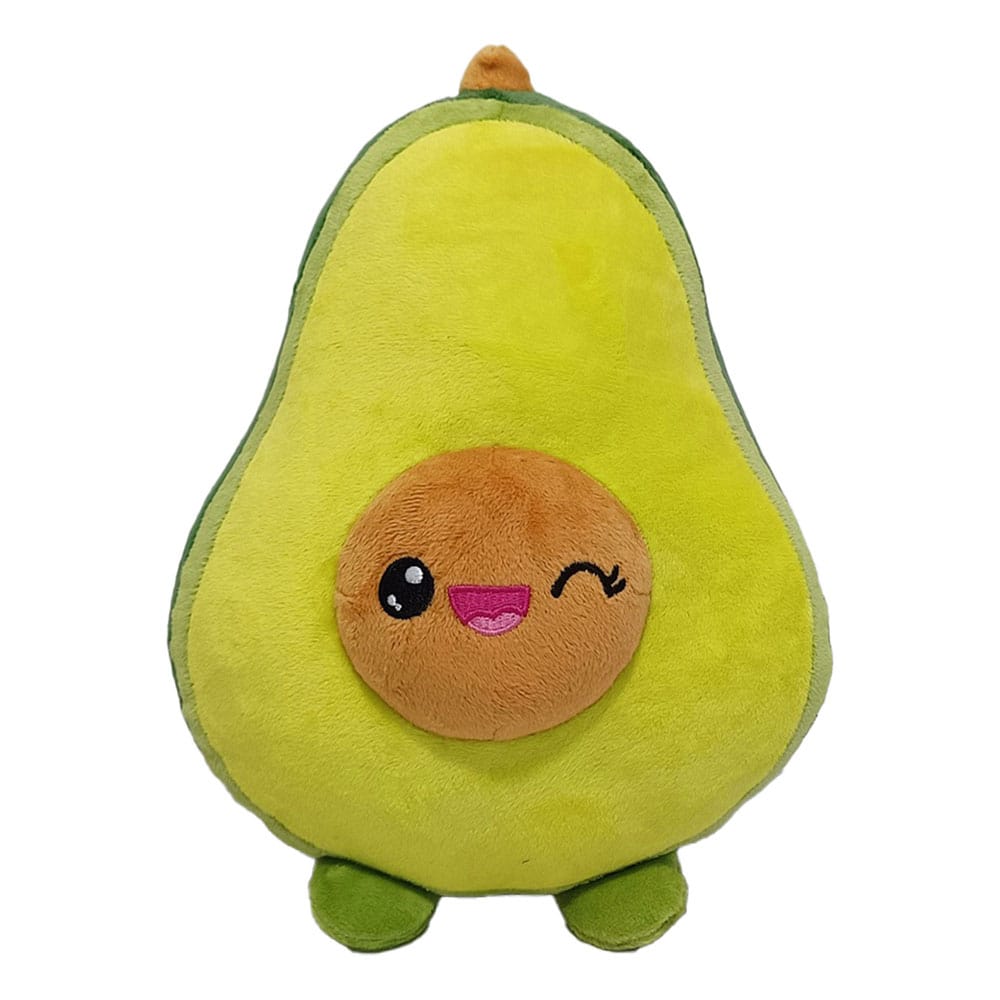 Peluche Yummis Avocat de 28 cm, verte et marron, souriante, marque Joy Toy