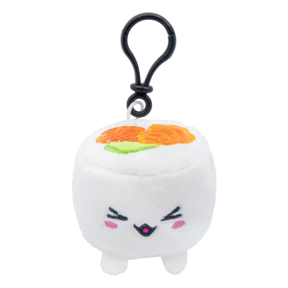 Peluche porte-clés Plushi Uramaki Sushi au saumon 7cm de Joy Toy, vue de face