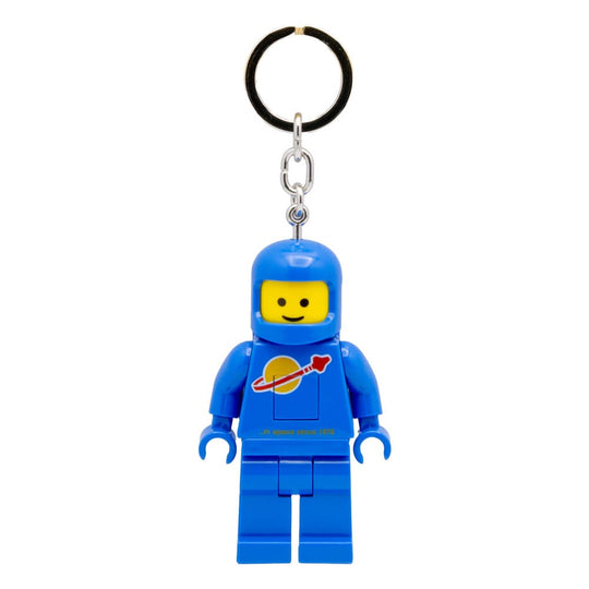 Porte-clés LEGO lumineux Astronaut Blue 8 cm de Joy Toy, avec personnage LEGO bleu et LEDs allumées