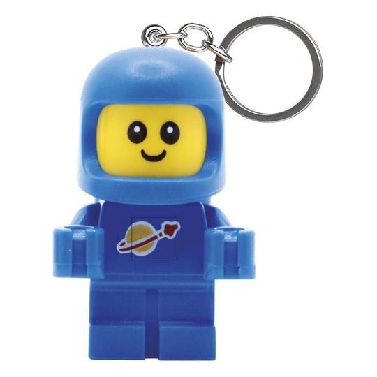 Porte-clés LEGO lumineux Astronaute Bébé Joy Toy 8cm avec LEDs allumées sur un fond sombre