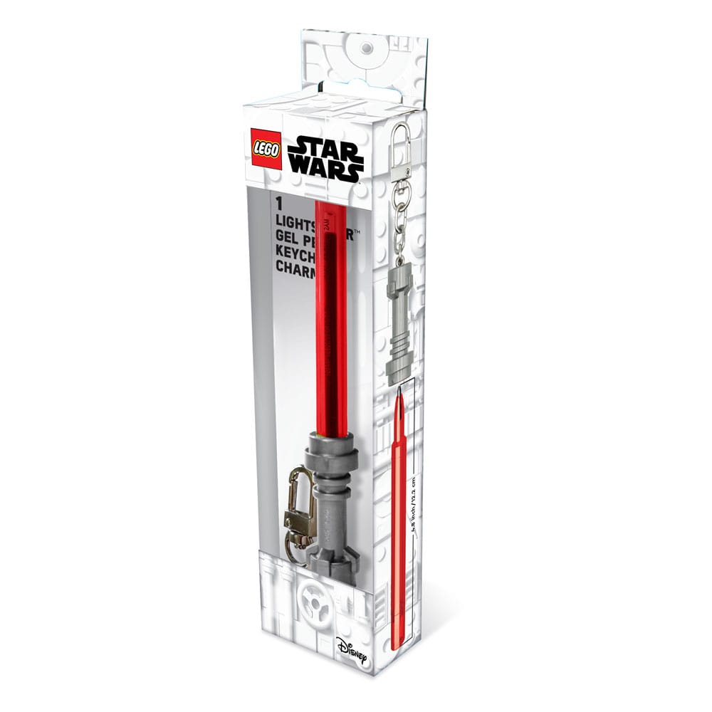Stylo à bille encre gel LEGO Star Wars Rouge avec porte-clés LEGO, licence officielle Joy Toy