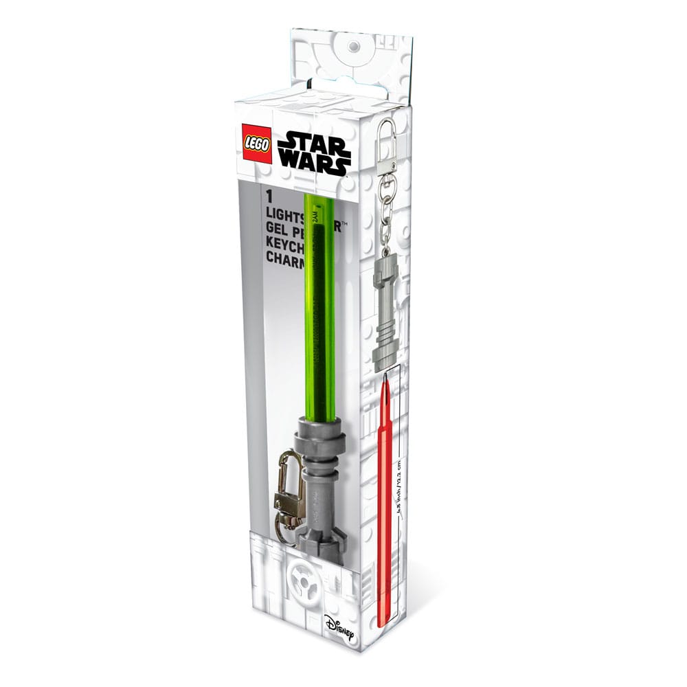 Stylo à bille encre gel LEGO Star Wars Vert Citron avec porte-clés, emballage blister Joy Toy