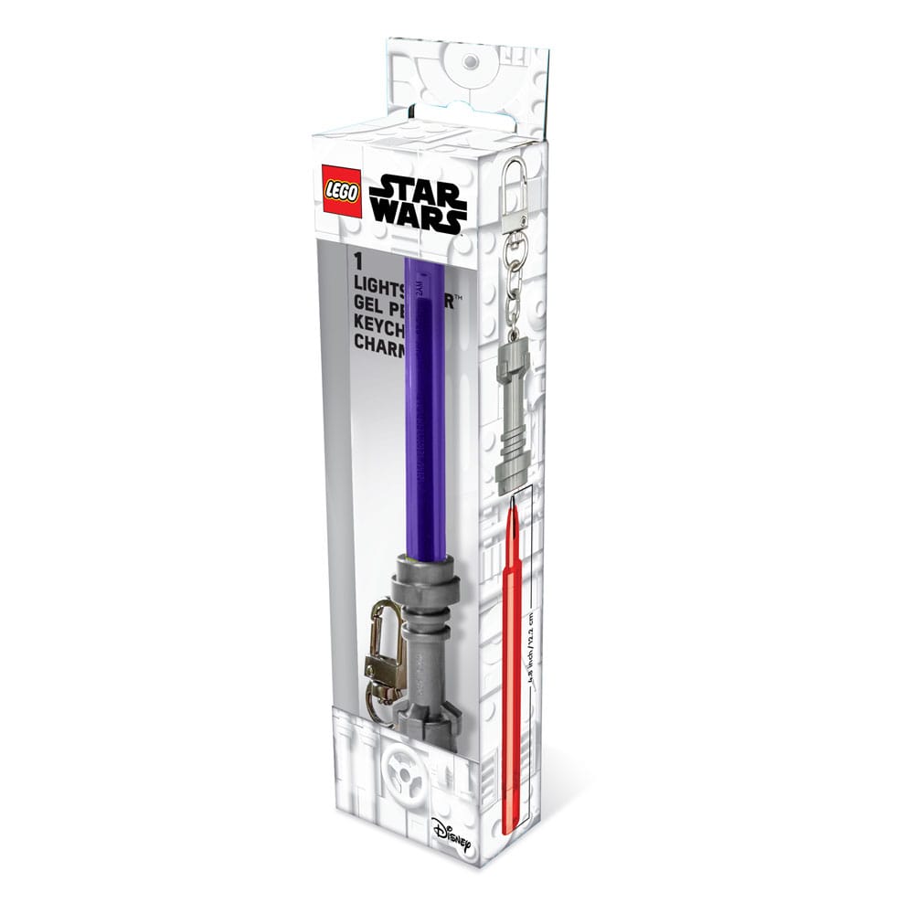 Stylo à bille encre gel LEGO Star Wars violet avec porte-clés LEGO