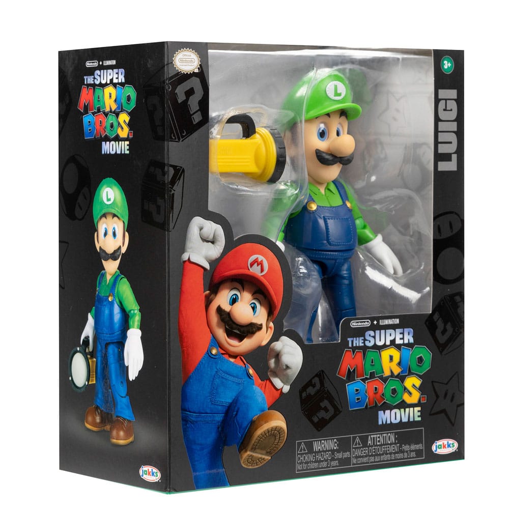 Détail du visage de la figurine Luigi Super Mario Bros Le Film