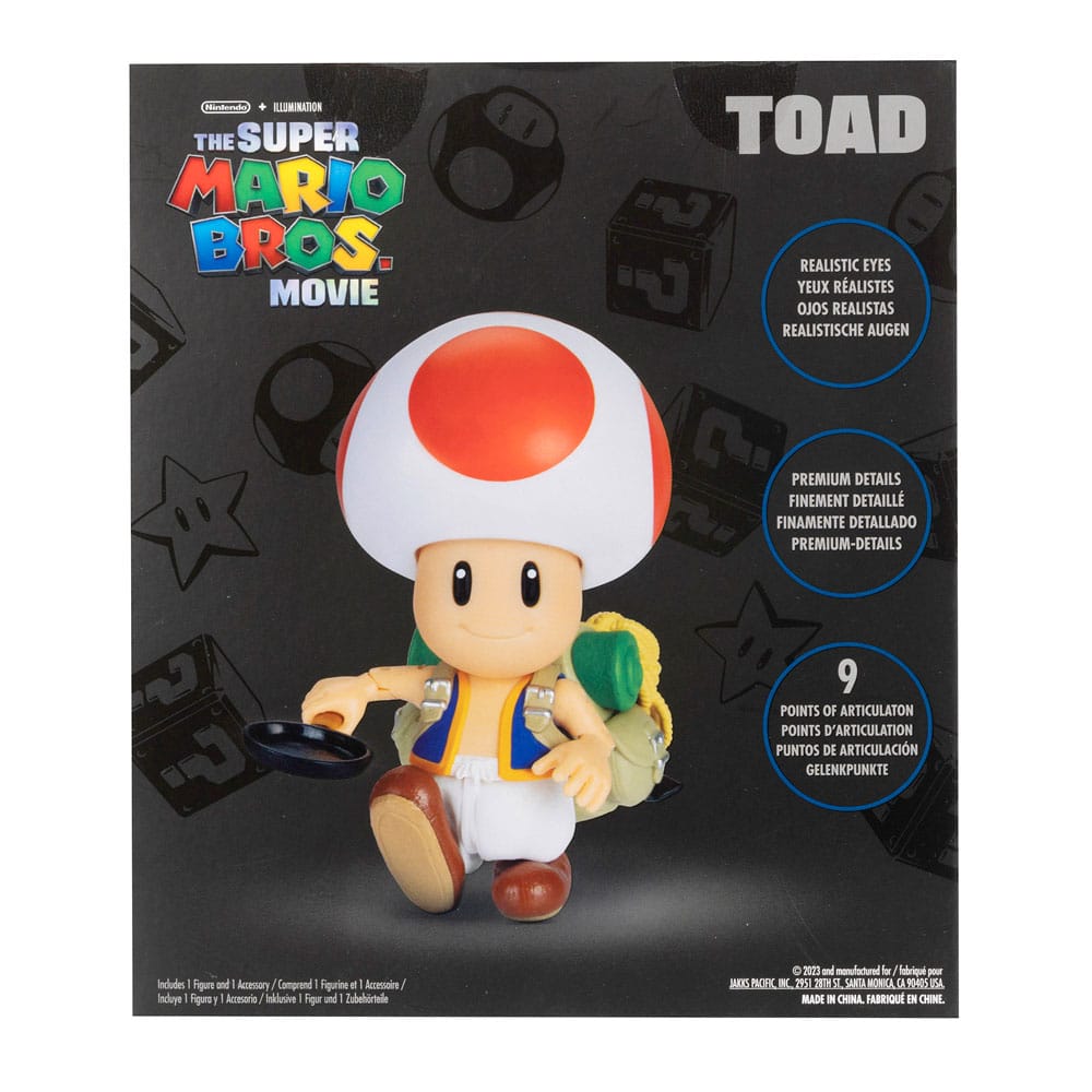 Toad Jakks Pacific posant avec ses accessoires du film Mario