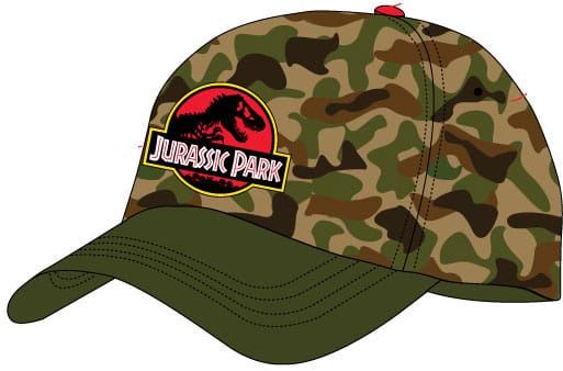 Casquette hip hop Jurassic Park Camo officielle, vue de face