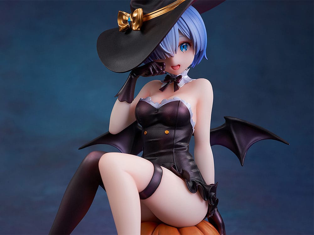 Détail visage Rem statuette Phantom Night Wizard Ver. Re:ZERO