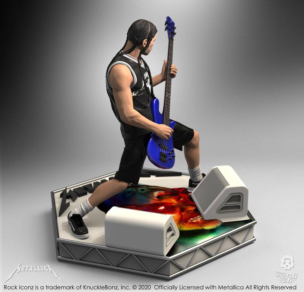 Statuette Robert Trujillo Rock Iconz avec logo Metallica