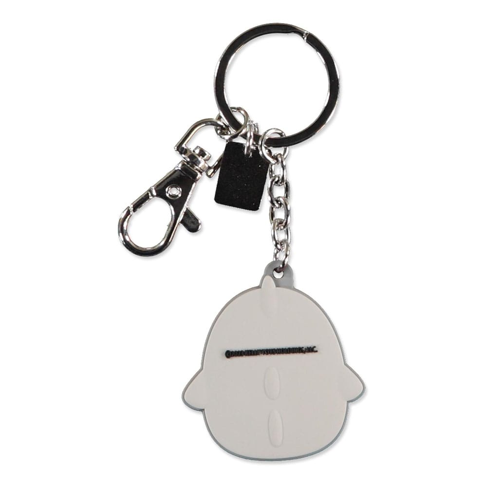 Détail du porte-clés Squishmallows Gordon en caoutchouc avec anneau métallique
