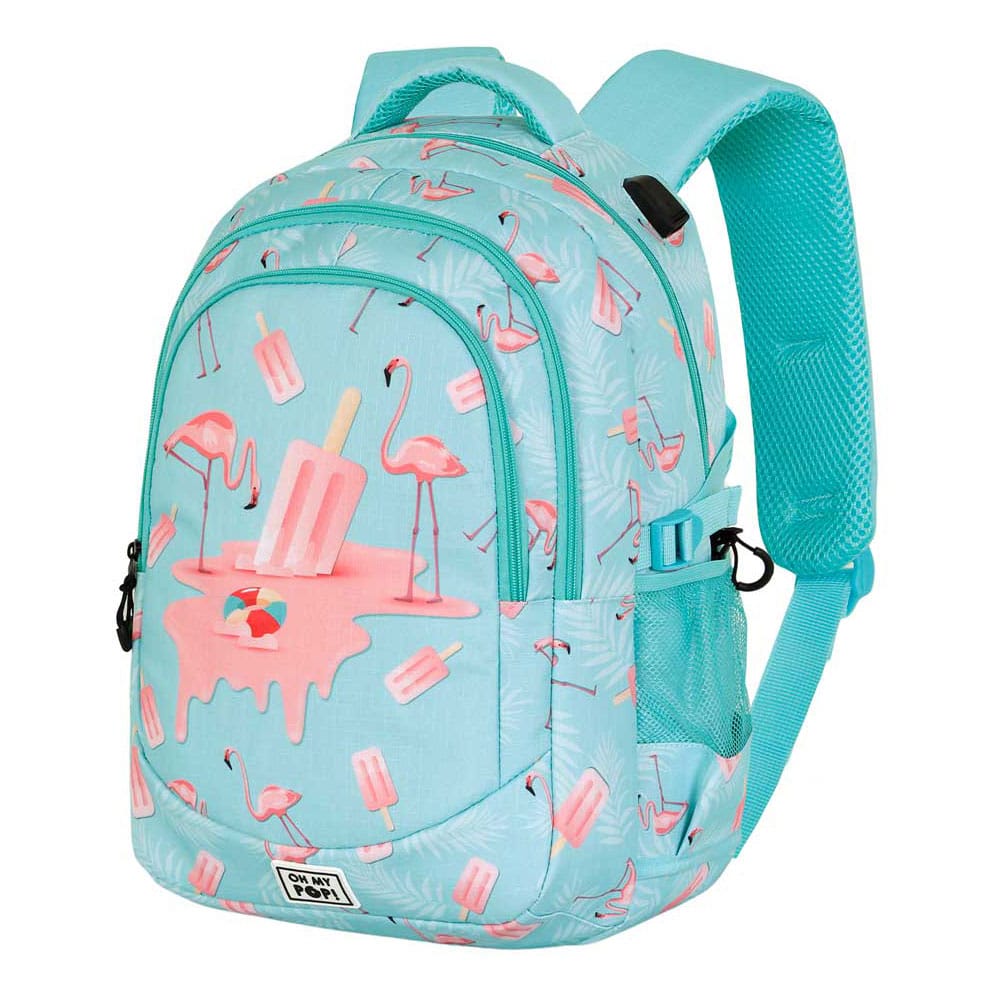 Sac à dos Oh My Pop! Running Ice Flamingo Karactermania, vue de face, sur fond blanc