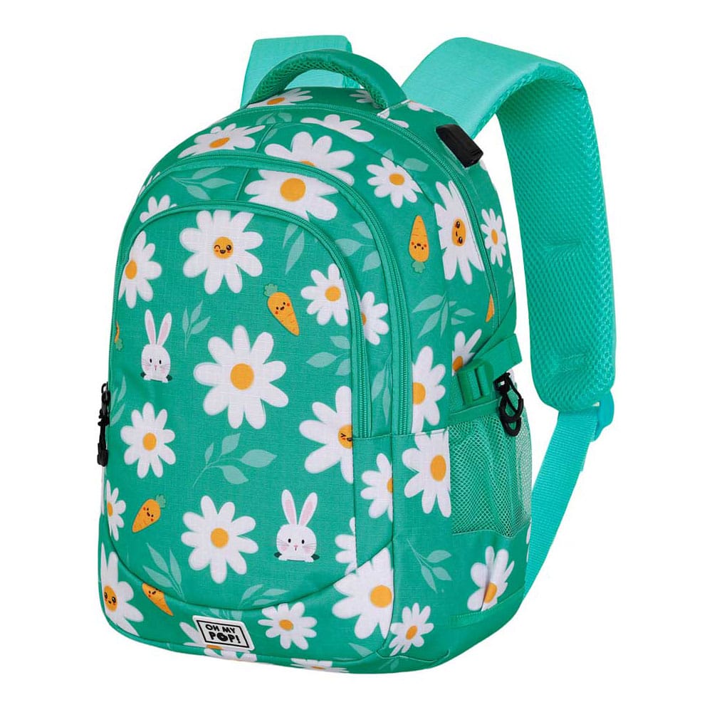Sac à dos Oh My Pop! Running Blooming Karactermania, motif floral coloré, vue de face, idéal école et loisirs.