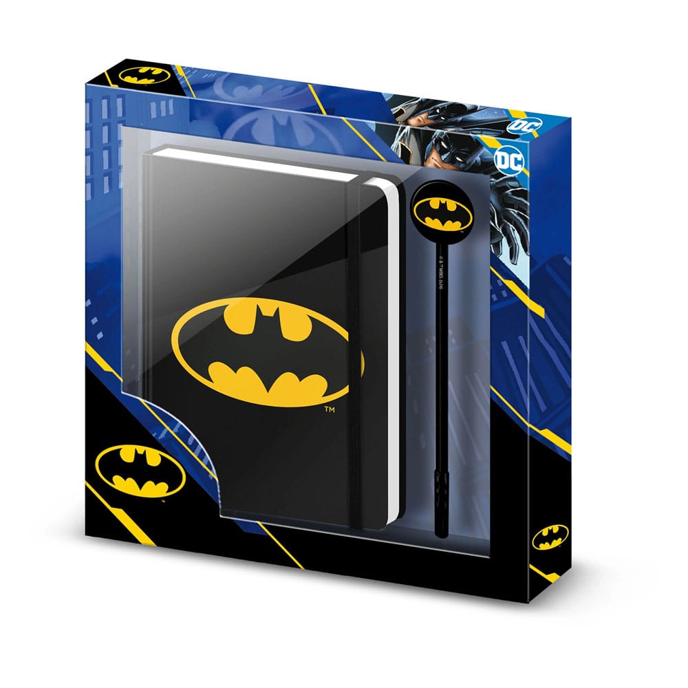 Coffret cadeau journal intime Batman DC Comics Karactermania avec carnet, stylo et élastique