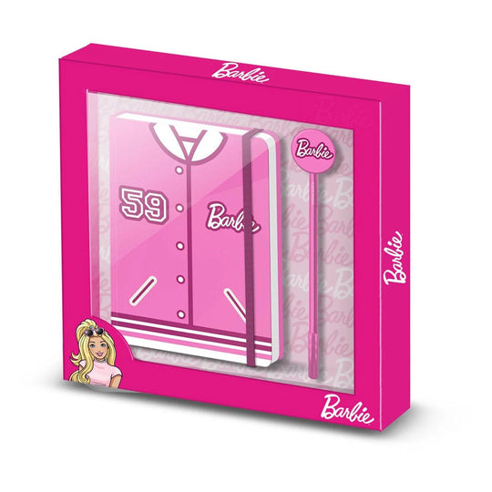 Coffret cadeau Barbie Journal intime Varsity Karactermania avec journal, stylo et élastique
