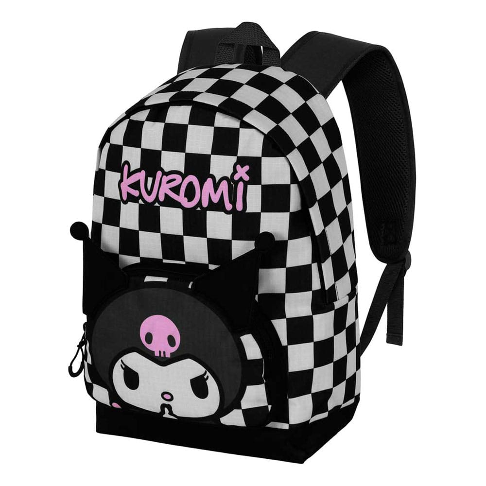 Sac à dos Kuromi Sanrio officiel noir et blanc Karactermania