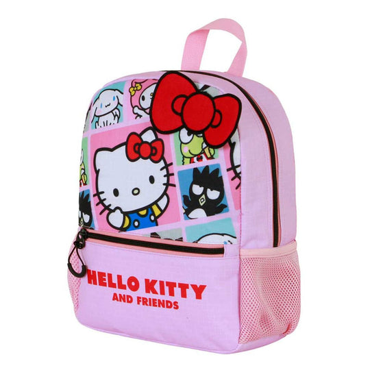 Sac à dos Hello Kitty Panels Sweet officiel Sanrio par Karactermania, vue de face avec motifs colorés