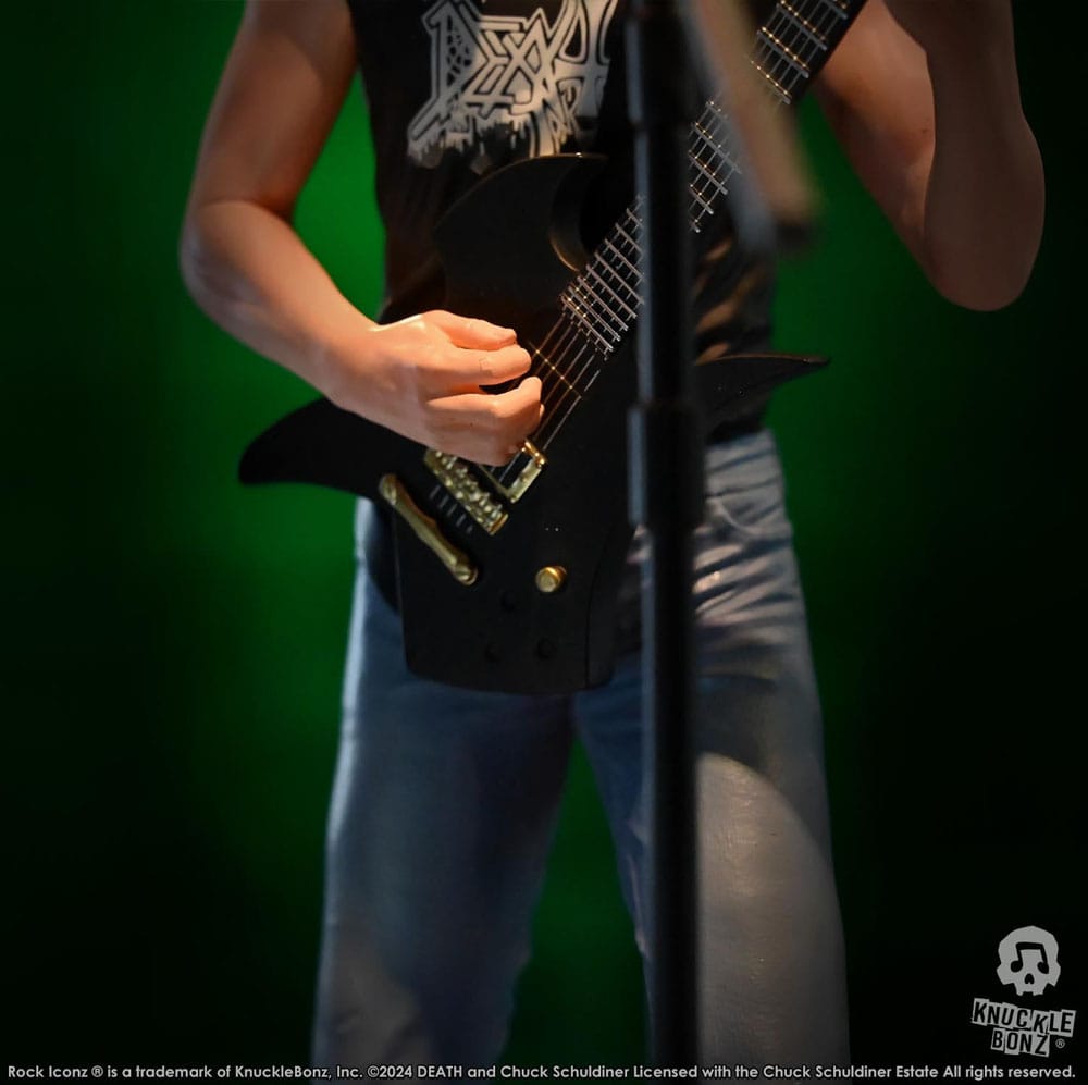 Statuette de Chuck Schuldiner, leader du groupe Death, en résine