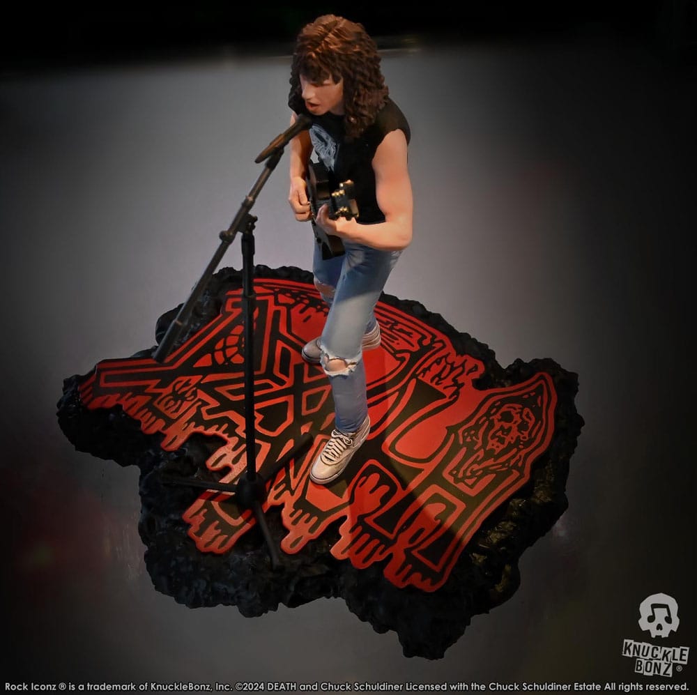 Statuette Chuck Schuldiner Knucklebonz, vue arrière