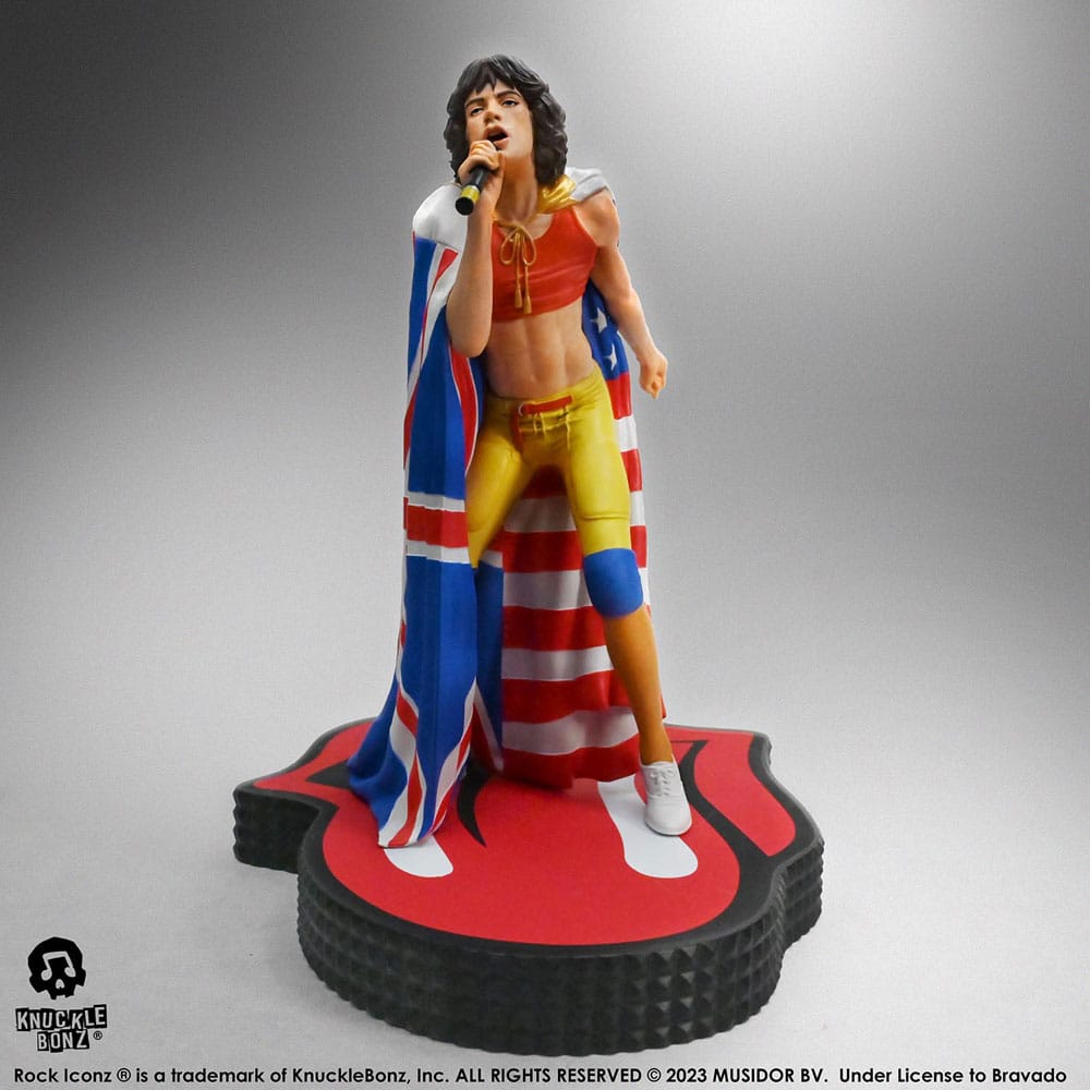 Statuette Mick Jagger Rolling Stones Tattoo You 1981 Knucklebonz vue de face