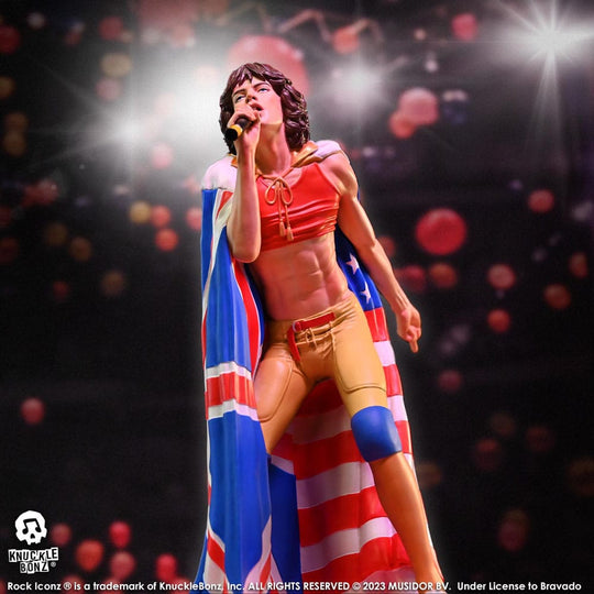 Statuette Mick Jagger Rolling Stones 22cm en résine peinte à la main
