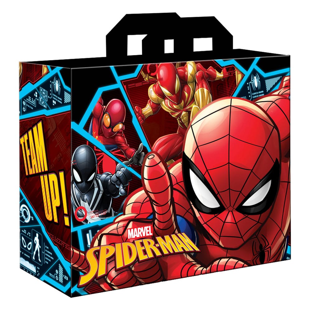 Sac shopping Spider-Man Konix officiel, fabriqué en matériaux recyclés, vue de face
