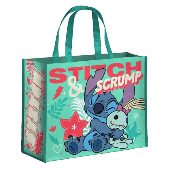 Sac shopping Lilo & Stitch Stitch & Scrump Konix en matériaux recyclés, dimensions 45x40x20 cm