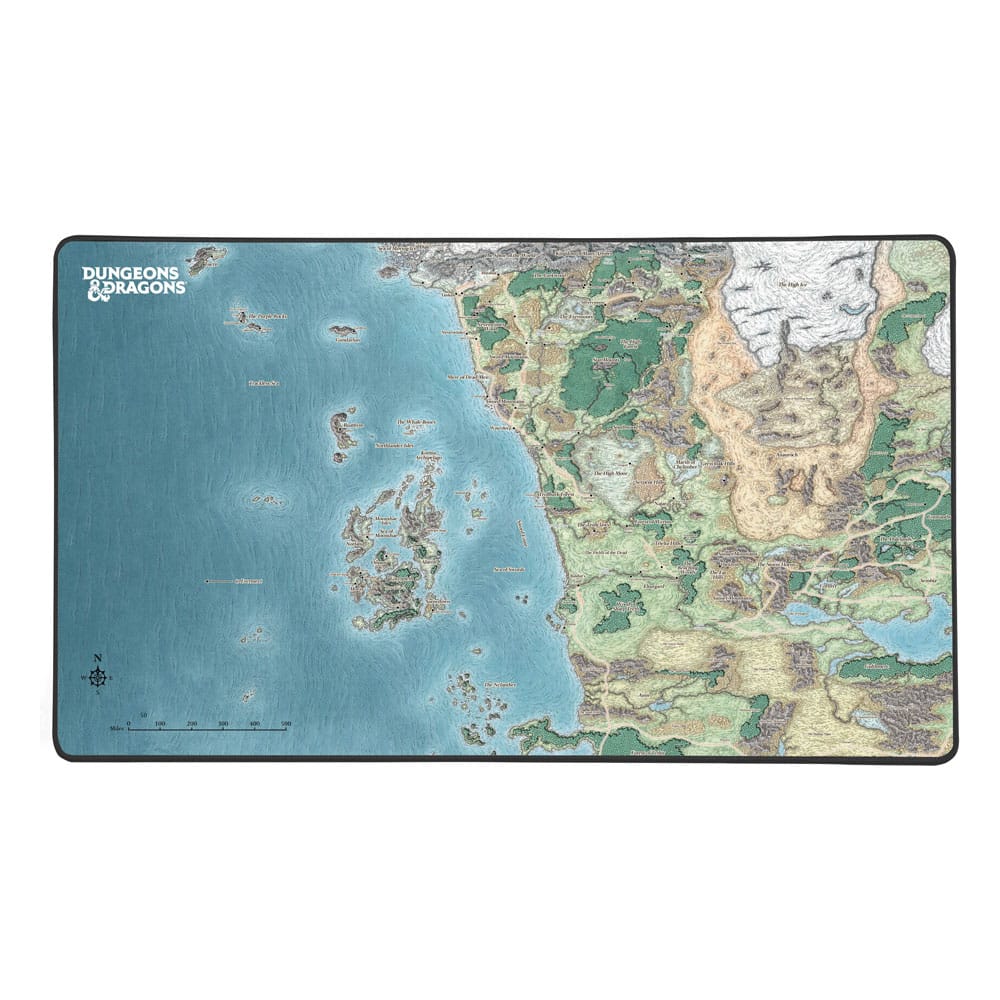 Tapis de souris XL Dungeons & Dragons Faerun Map Konix vue d'ensemble