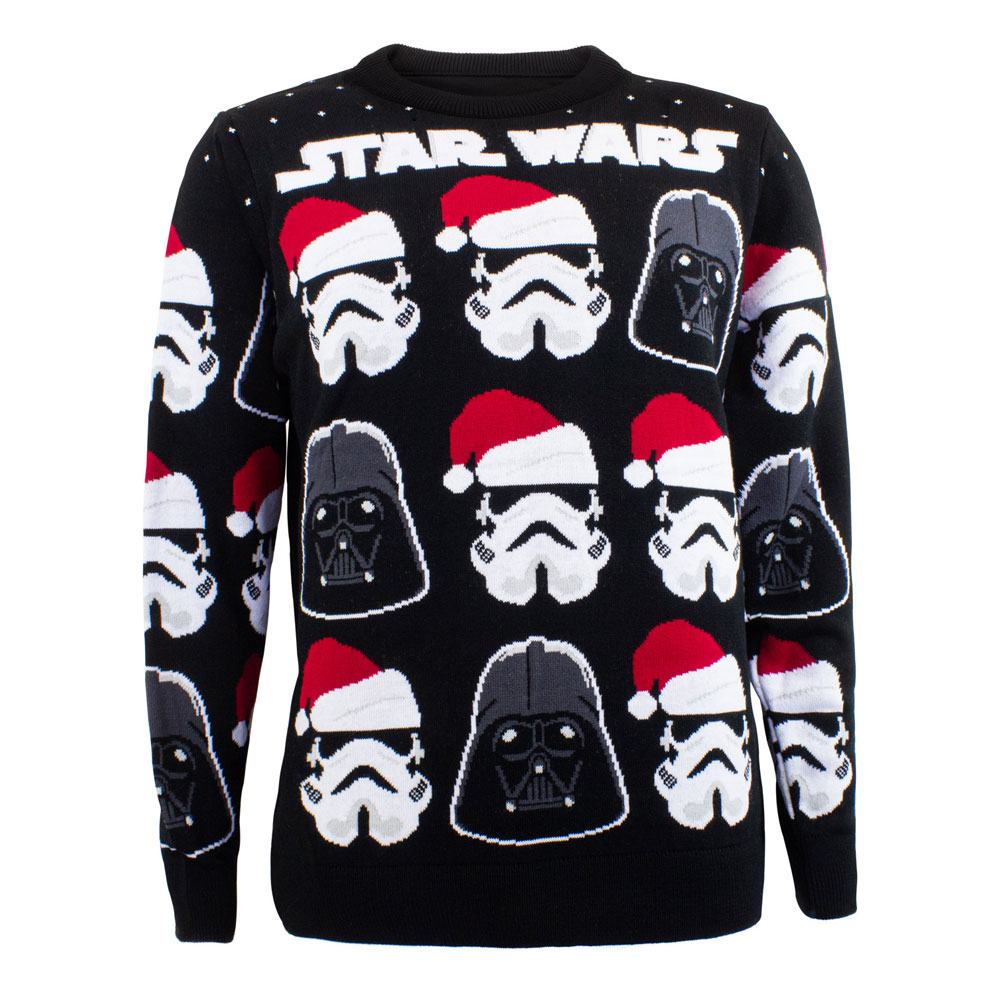 Pull de Noël Star Wars avec Darth Vader et Stormtrooper, motif festif