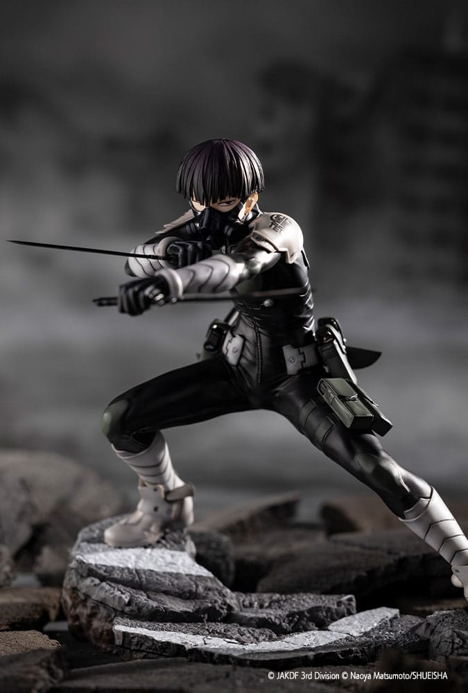 Figurine Soshiro Hoshina en PVC, gros plan sur le visage et les détails de l'uniforme