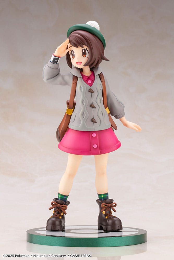 Figurine Gloria Pokémon Épée et Bouclier avec Larméléon, détails du visage