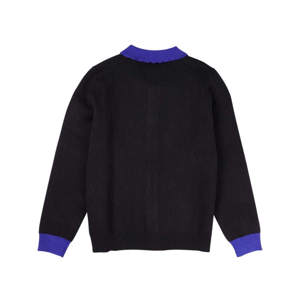 Détail du motif Chat et Libellule brodé sur le cardigan Pixar Loungefly