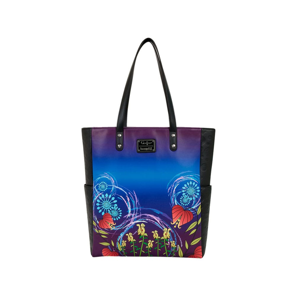 Détail du design Coraline sur le sac Loungefly, haute qualité