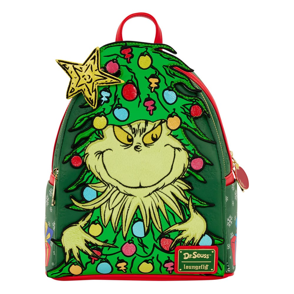 Mini sac à dos Loungefly Dr. Seuss Le Grinch Holiday, vue de face
